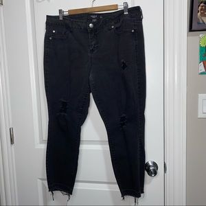 Torrid Black Distressed Denim Jeans size 18R